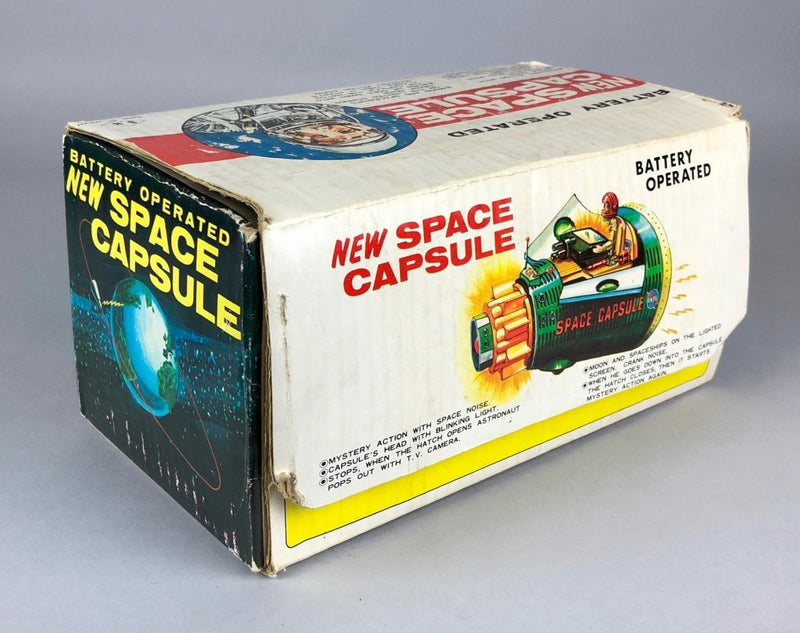HORIKAWA -NEW SPACE CAPSULE- VINTAGE UNITED STATES NASA TIN PLATE ROCKET SHIP