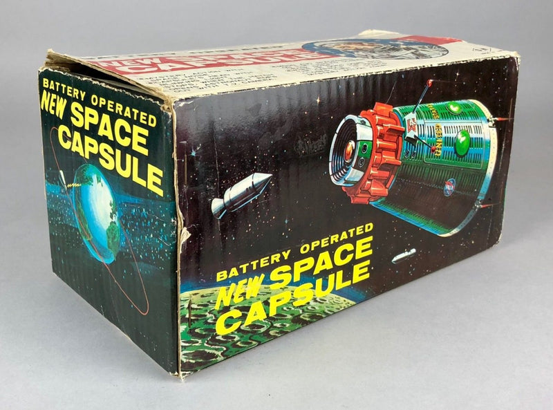 HORIKAWA -NEW SPACE CAPSULE- VINTAGE UNITED STATES NASA TIN PLATE ROCKET SHIP