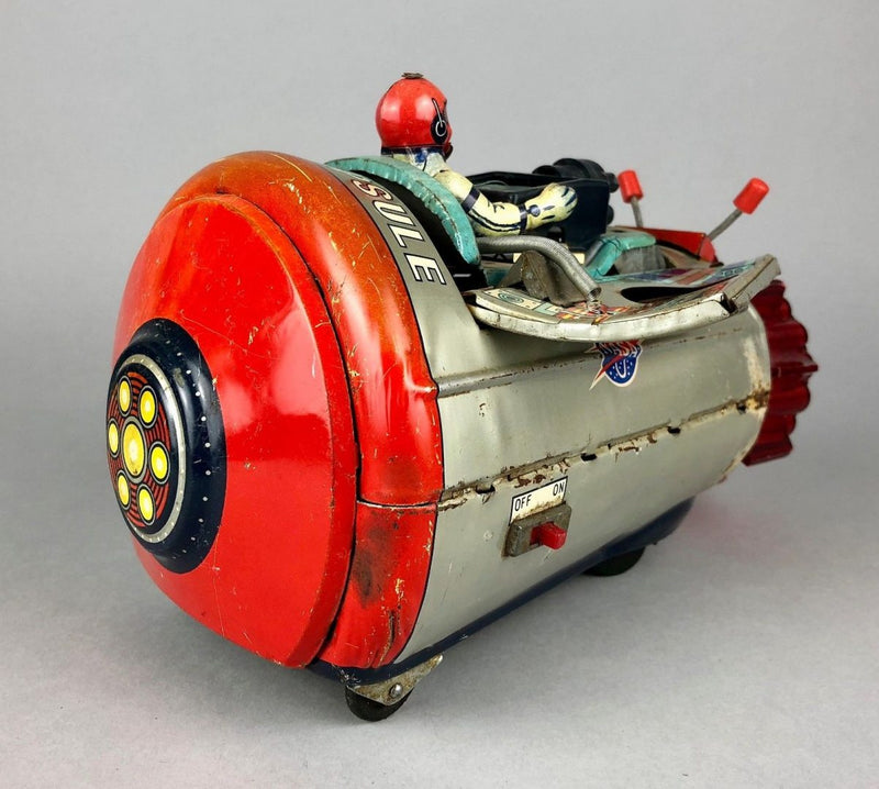 HORIKAWA 'NEW SPACE CAPSULE' VINTAGE UNITED STATES NASA TIN PLATE ROCKET SHIP
