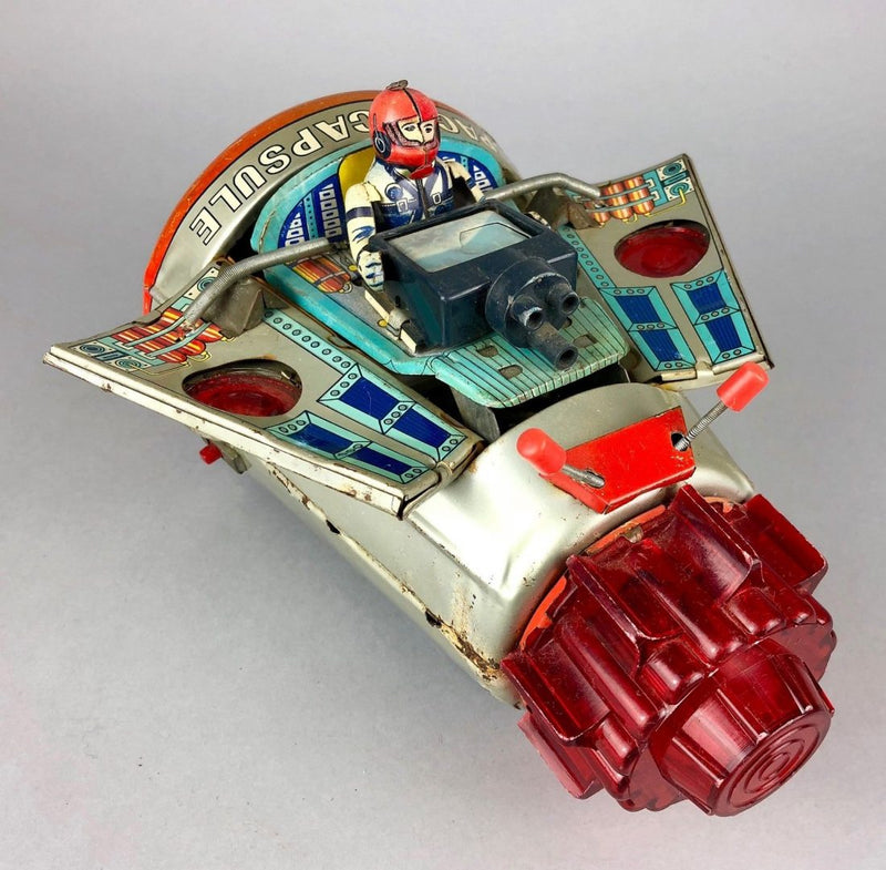 HORIKAWA 'NEW SPACE CAPSULE' VINTAGE UNITED STATES NASA TIN PLATE ROCKET SHIP