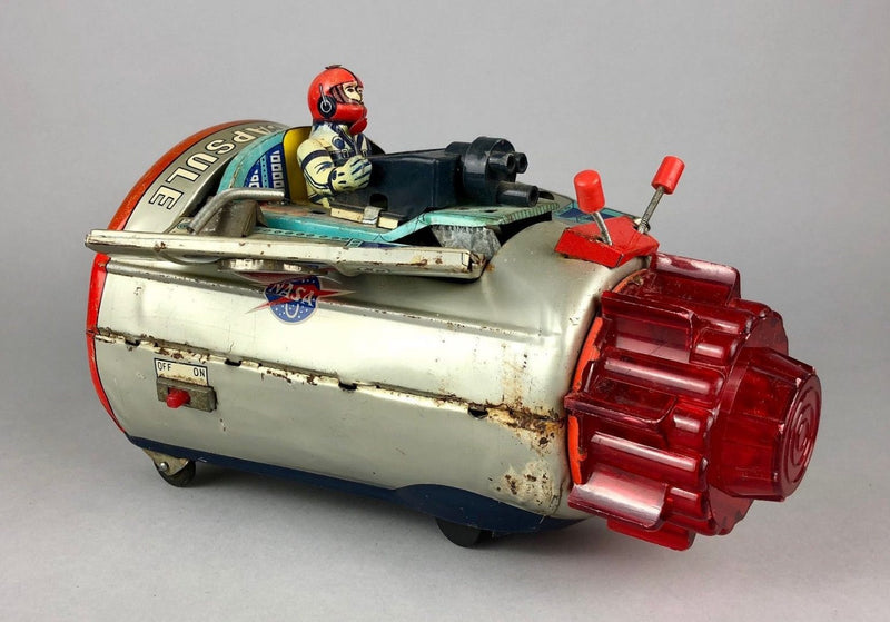 HORIKAWA 'NEW SPACE CAPSULE' VINTAGE UNITED STATES NASA TIN PLATE ROCKET SHIP