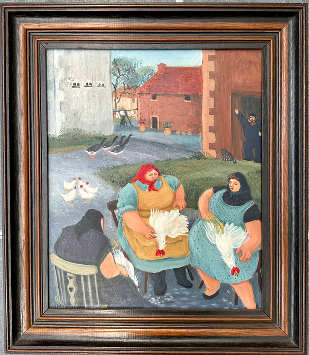 MARGARET LOXTON, 'PREPARING SUPPER', ORIGINAL OIL PAINTING, SIGNED