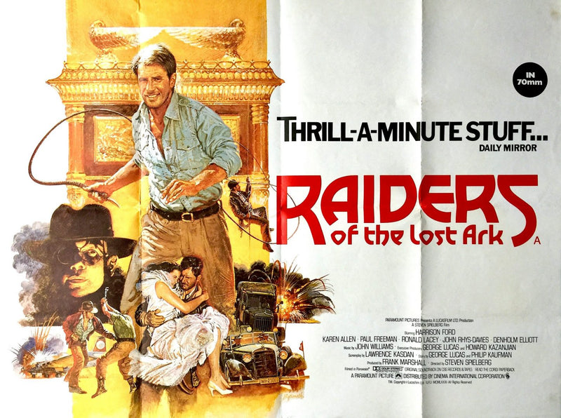 RAIDERS OF THE LOST ARK (1981) - ORIGINAL INDIANA JONES BRITISH QUAD FILM POSTER