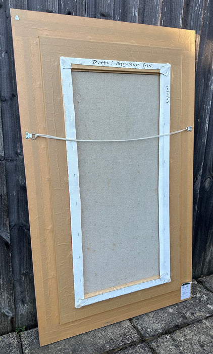 GOVINDER NAZRAN, 'HOLY DOG', BLACK, LARGE ORIGINAL OIL PAINTING, SIGNED