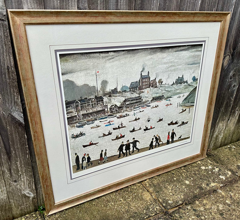 L.S. LAURENCE STEPHEN LOWRY 'CRIME LAKE' SIGNED LIMITED EDITION PRINT 2/500