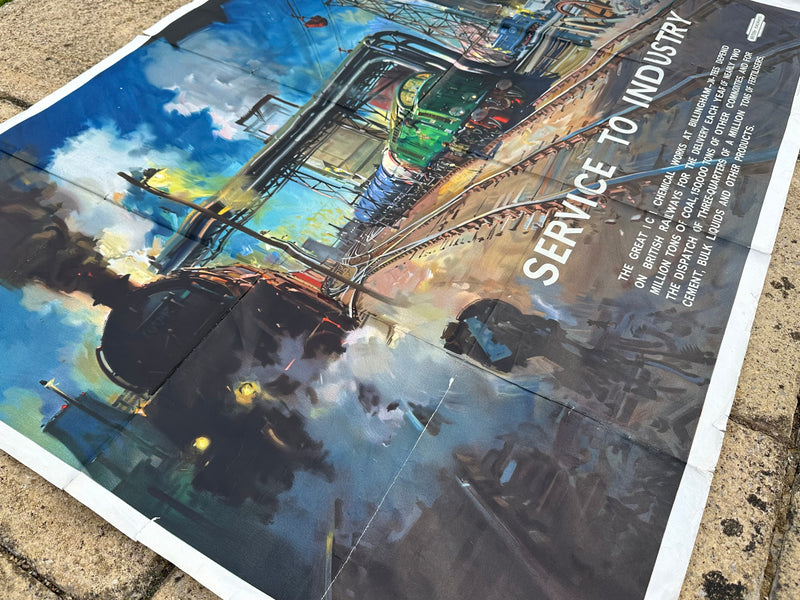 TERENCE CUNEO 'SERVICE TO INDUSTRY' ORIGINAL 1962 BRITISH RAILWAYS TRAVEL POSTER