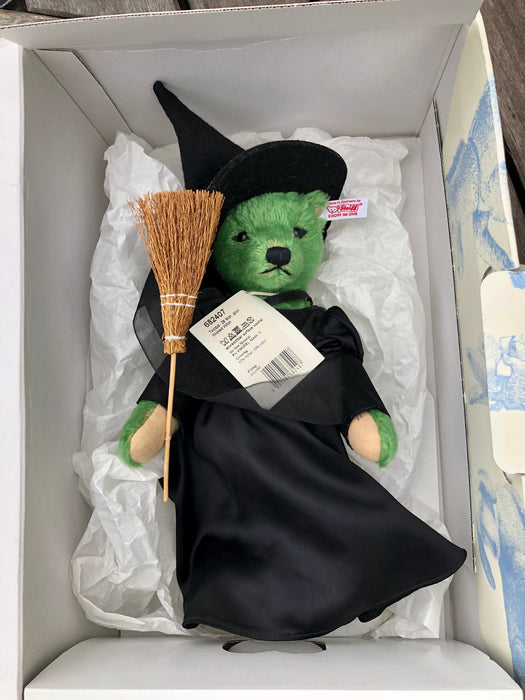 STEIFF 'COWARDLY LION' & 'WICKED WITCH' LIMITED EDITION WIZARD OF OZ TEDDY BEARS, BOXED