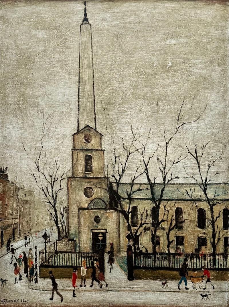 L.S. LAURENCE STEPHEN LOWRY 'ST LUKE'S CHURCH' SIGNED LIMITED EDITION PRINT 637/850