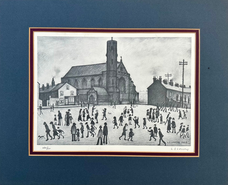 L.S. LAURENCE STEPHEN LOWRY, 'ST MARY'S CHURCH, BESWICK', SIGNED LIMITED EDITION PRINT 460/500