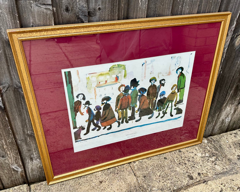 L.S. LAURENCE STEPHEN LOWRY, 'PEOPLE STANDING ABOUT', SIGNED LIMITED EDITION PRINT 209/500