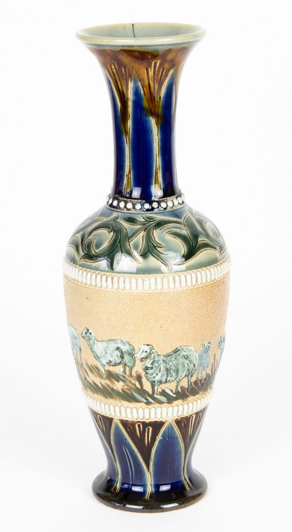 HANNAH BARLOW for DOULTON LAMBETH - SHEEP LAMB CATTLE STONEWARE VASE