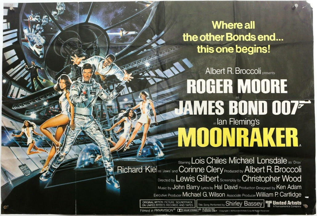 JAMES BOND, MOONRAKER (1979) - UK BRITISH FILM MOVIE CINEMA POSTER, ROGER MOORE
