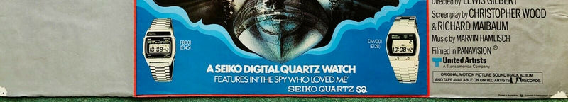 JAMES BOND, THE SPY WHO LOVED ME (1977) - SEIKO WATCH UK QUAD FILM MOVIE POSTER