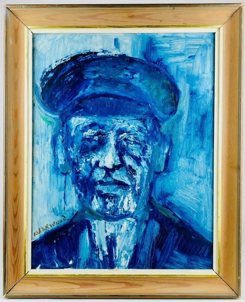 JAMES LAWRENCE ISHERWOOD 'MAN IN A CAP' PORTRAIT, OIL ON BOARD, SIGNED