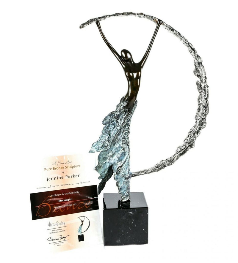 JENNINE PARKER (BRITISH, b.1971) -MOONLIGHT- LIMITED EDITION BRONZE SCULPTURE