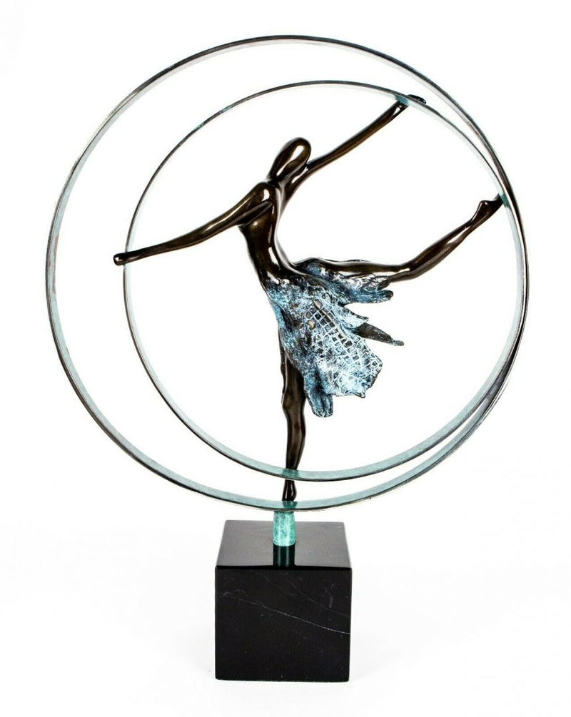 JENNINE PARKER (BRITISH, b.1971) -ELEVATION- LIMITED EDITION BRONZE DANCER SCULPTURE