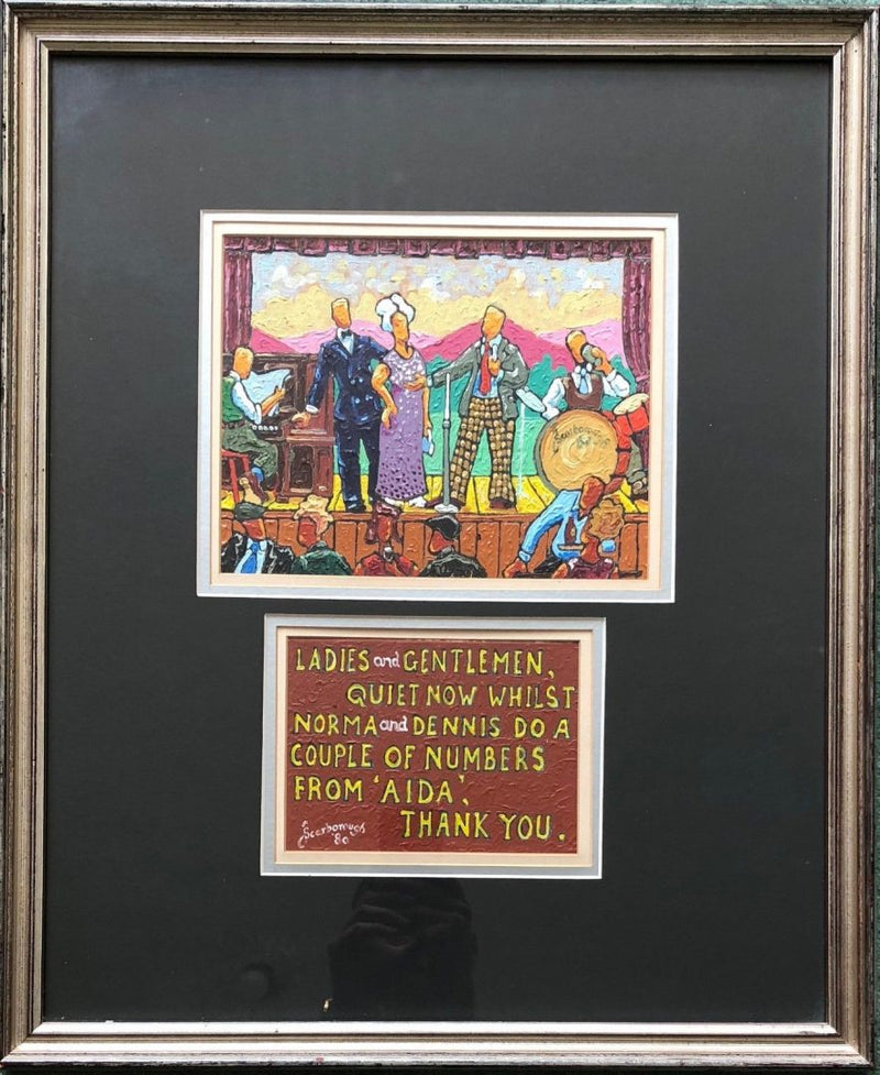 JOE SCARBOROUGH 'NIGHT AT MINERS WELFARE' ORIGINAL OIL PAINTING, SIGNED