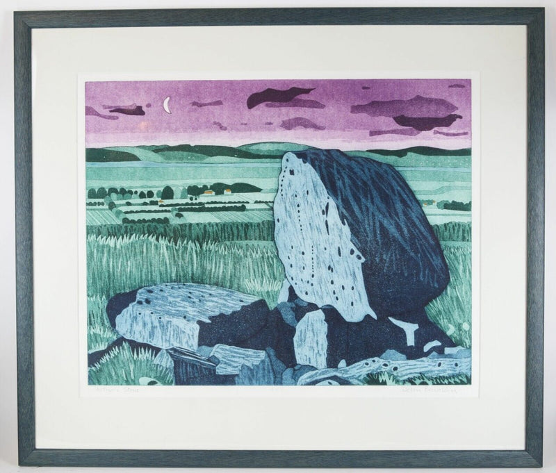 JOHN BRUNSDON (1933-2014) -ARTHUR'S STONE- LIMITED EDITION ETCHING PRINT, SIGNED