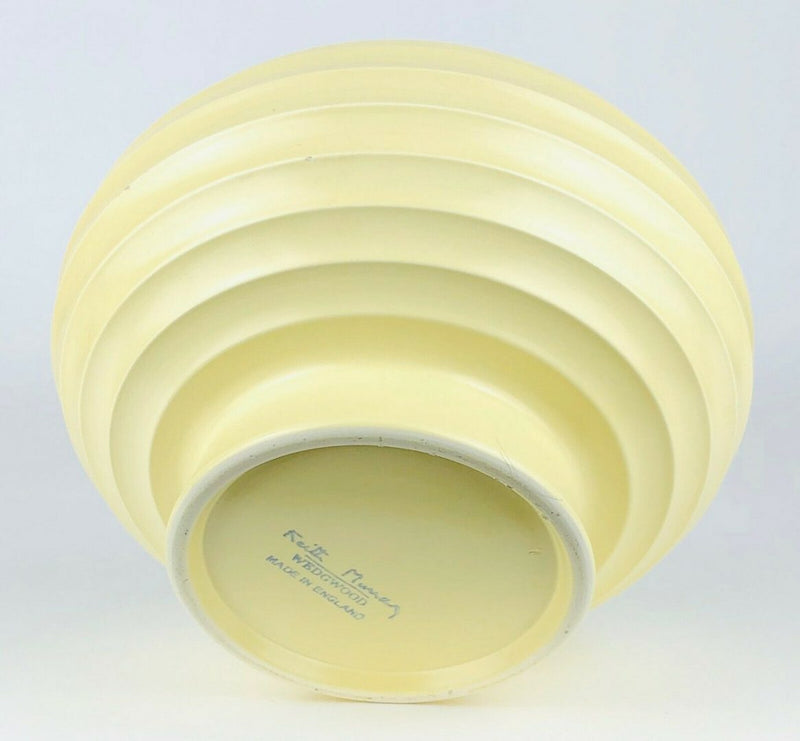 KEITH MURRAY for WEDGWOOD - LARGE RIBBED MOONSTONE SQUAT GLOBULAR VASE 3988
