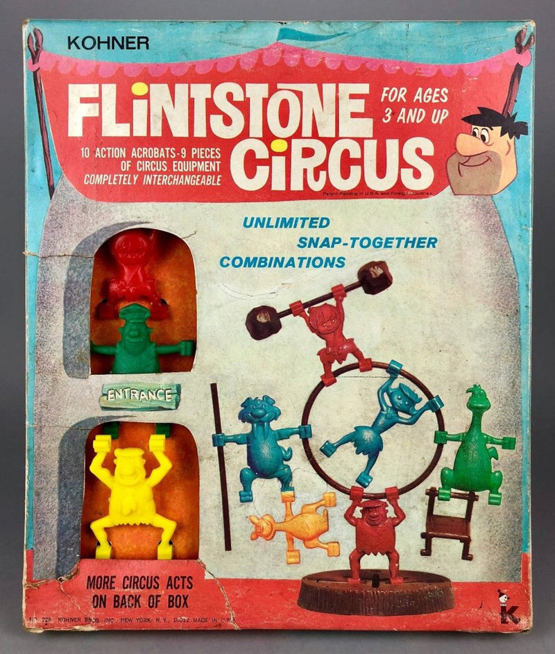 KOHNER BROS 'FLINTSTONE CIRCUS' VINTAGE ACROBAT BOARD GAME PLAY SET 228, BOXED