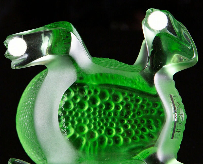 LALIQUE, FRANCE - LARGE GREEN GREGOIRE TOAD MODEL