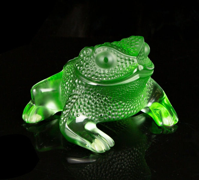 Lalique, France - Large Green Gregoire Toad Model — PM Antiques