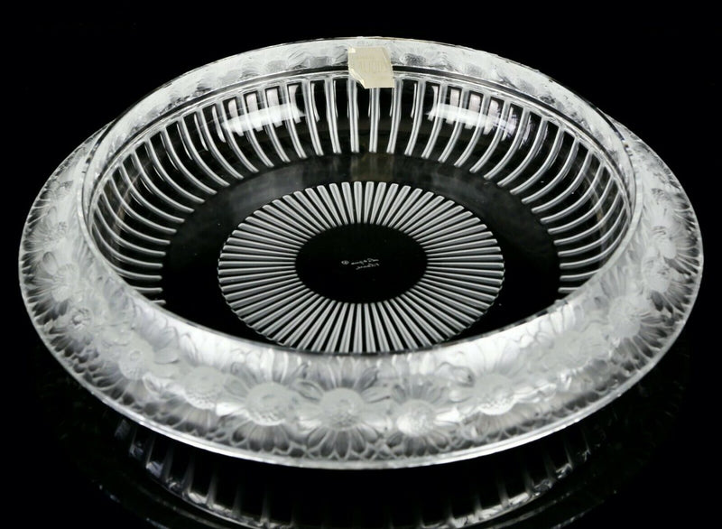 LALIQUE FRANCE -MARGUERITES- CLEAR/FROSTED GLASS DAISY CENTREPIECE BOWL