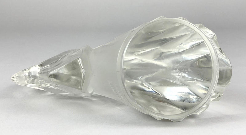 LALIQUE FRANCE 'TÊTE DE COQ' COCKS HEAD CLEAR/FROST GLASS CAR MASCOT FIGURE No. 1137