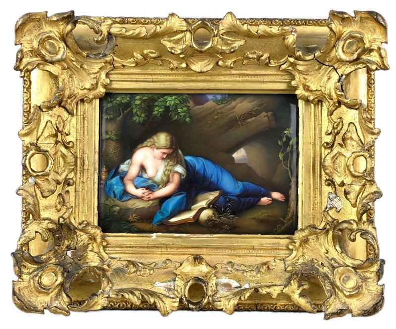 LANGHAMER, 1841 - VIENNA/BERLIN FINE PAINTED PORCELAIN PLAQUE, SIGNED &amp; H MARK
