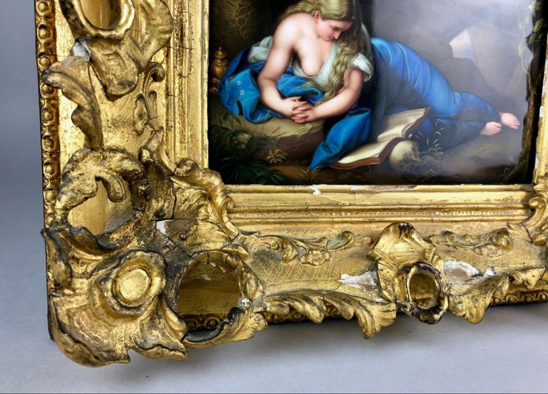 LANGHAMER, 1841 - VIENNA/BERLIN FINE PAINTED PORCELAIN PLAQUE, SIGNED &amp; H MARK