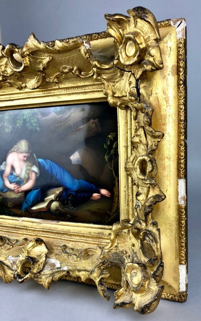 LANGHAMER, 1841 - VIENNA/BERLIN FINE PAINTED PORCELAIN PLAQUE, SIGNED &amp; H MARK