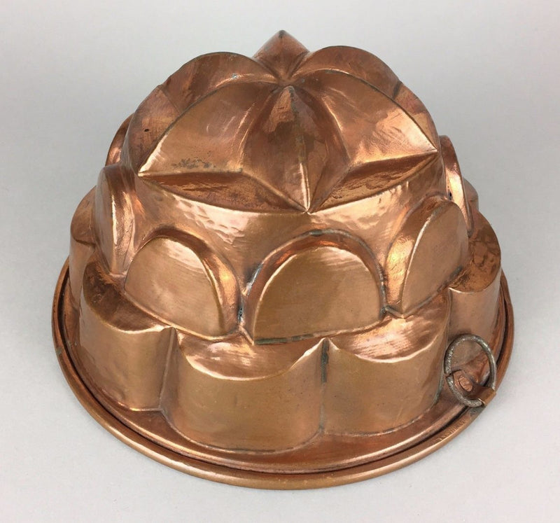 ANTIQUE VICTORIAN COPPER CIRCULAR FLUTED JELLY MOULD
