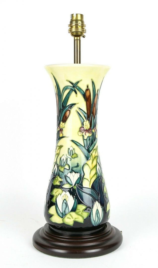 Moorcroft Pottery -Lamia- Water Lilies Bullrushes Floral Flower Lamp ...