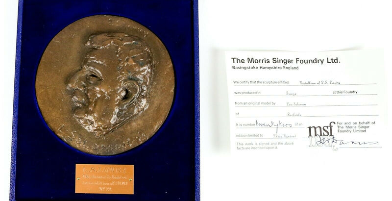 LEO SOLOMON / L.S. LOWRY LIMITED EDITION BRONZE MEDALLION 22/300 &amp; COA