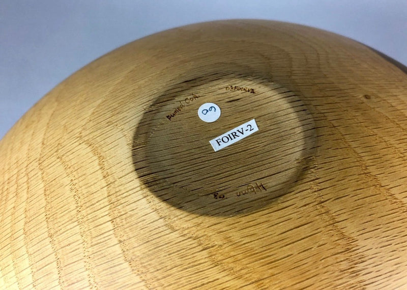 LIAM FLYNN, 2003 - HAND TURNED OAK GLOBULAR VASE VESSEL, SIGNED
