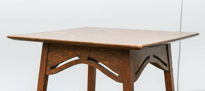 LIBERTY & Co. - ARTS & CRAFTS STAINED OAK SQUARE TWO-TIER JARDINIERE STAND