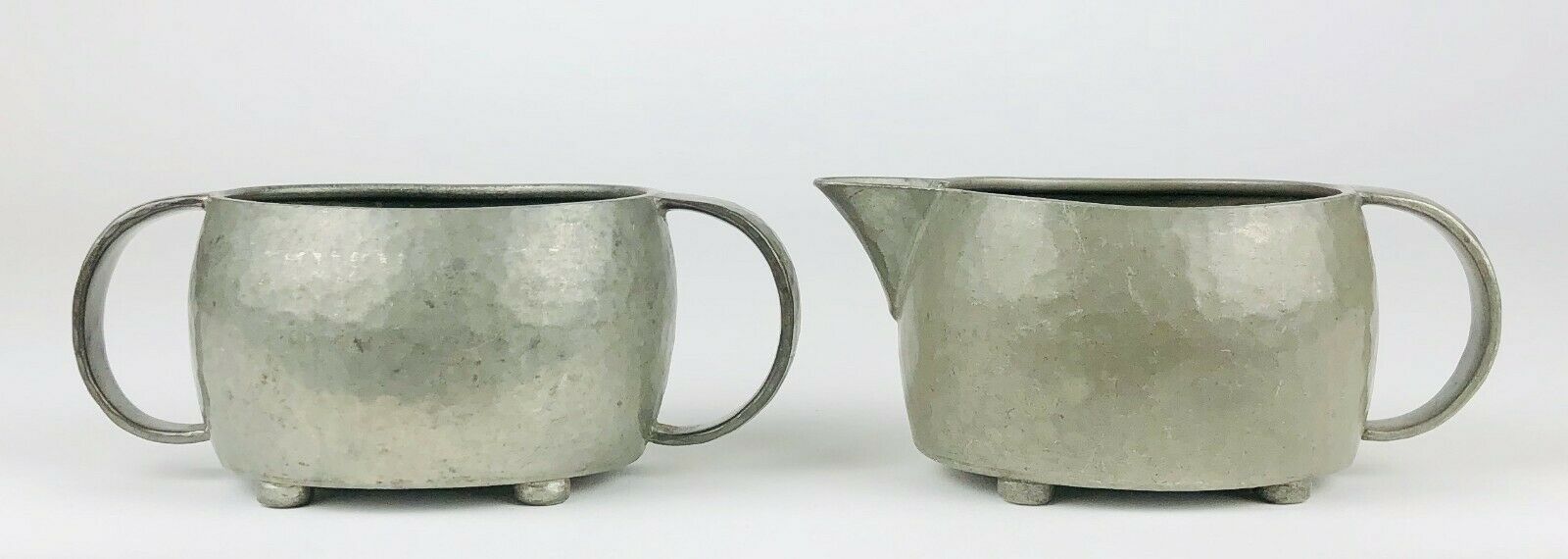 LIBERTY &amp; Co. TUDRIC PEWTER TEA SET SERVICE MILK CREAM JUG SUGAR BOWL POT 01536