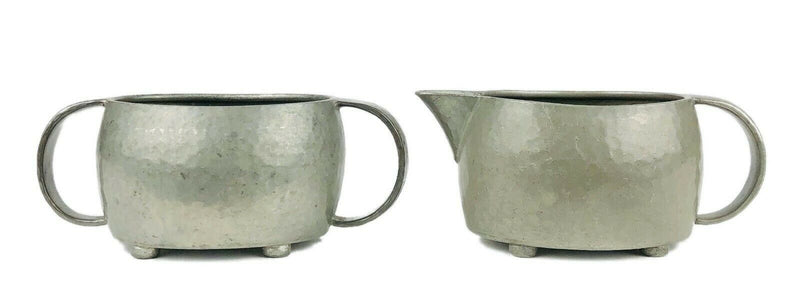 LIBERTY &amp; Co. TUDRIC PEWTER TEA SET SERVICE MILK CREAM JUG SUGAR BOWL POT 01536