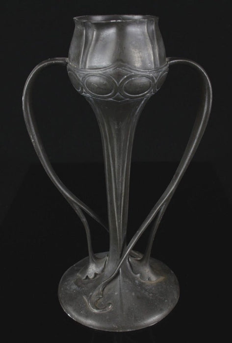 ARCHIBALD KNOX for LIBERTY &amp; Co. - TUDRIC PEWTER TWIN HANDLED TULIP VASE 029