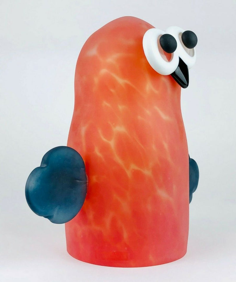 LORANTO - C20th RED/BLACK COLOURED STUDIO ART GLASS OWL BIRD FIGURE MODEL