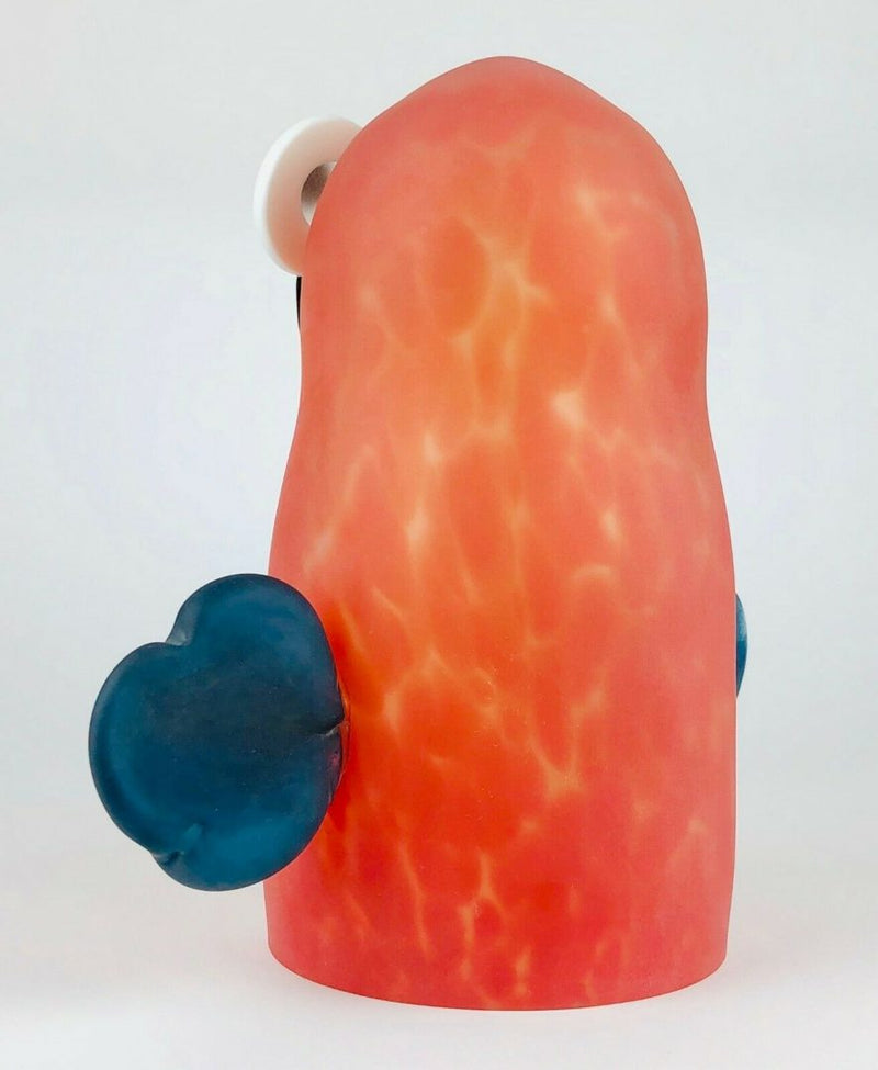 LORANTO - C20th RED/BLACK COLOURED STUDIO ART GLASS OWL BIRD FIGURE MODEL