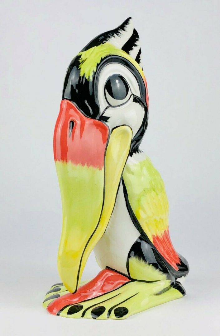 LORNA BAILEY 'TOUCAN' OLD ELLGREAVE POTTERY GROTESQUE BIRD ROOK GREEB FIGURE