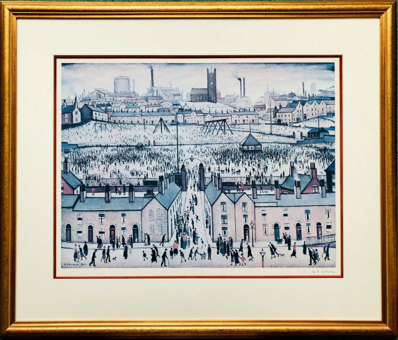 LAURENCE STEPHEN LOWRY (1887-1976) -BRITAIN AT PLAY- LIMITED EDITION COLOUR PRINT, SIGNED