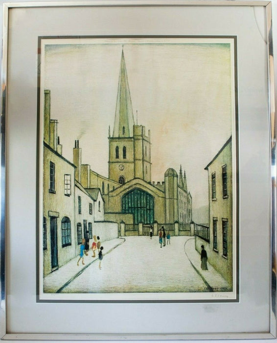 LAURENCE STEPHEN LOWRY (1887-1976) -BURFORD CHURCH- LIMITED EDITION PRINT 212/850, SIGNED