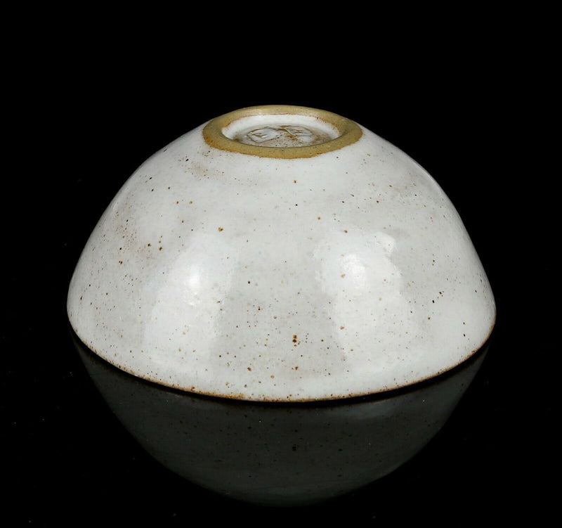 LUCIE RIE &amp; HANS COPER- STUDIO POTTERY SPECKLED WHITE STONEWARE BOWL, SIGNED