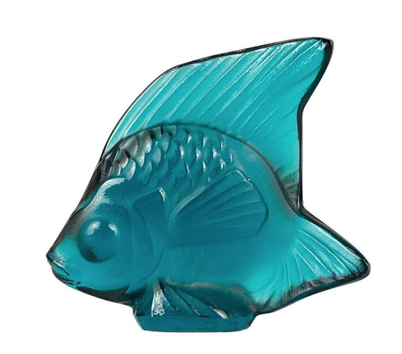 MODERN LALIQUE CRYSTAL 'POISSON, TURQUOISE'