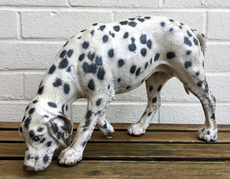 LAWSON E RUDGE - RAKU POTTERY DALMATIAN SCULPTURE