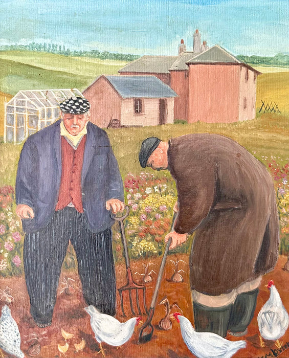 MARGARET LOXTON, 'THE ALLOTMENT', ORIGINAL OIL PAINTING, SIGNED