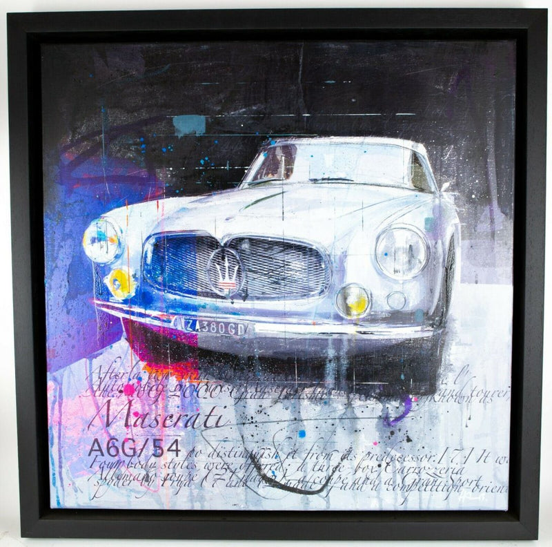MARKUS HAUB (GERMAN, b.1972) -MASERATI A6G/54- CLASSIC CAR, CANVAS PAINTING, SIGNED