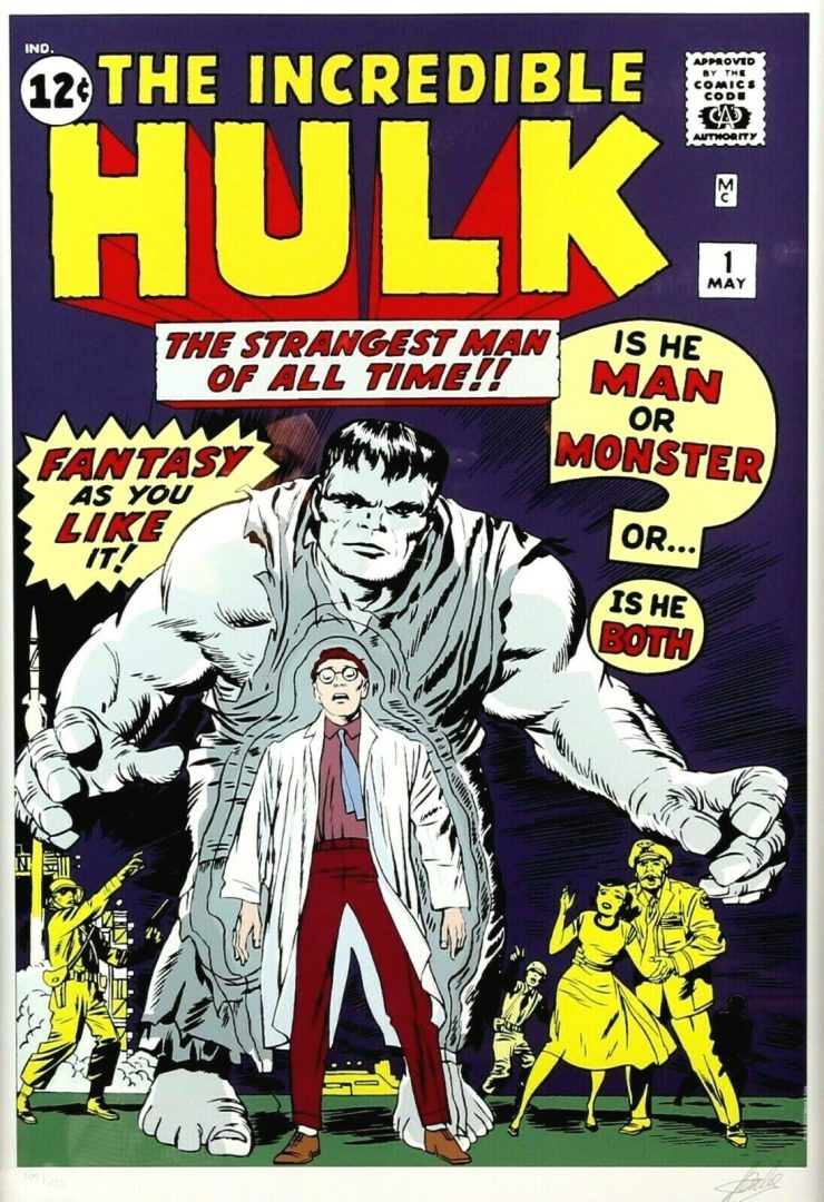 MARVEL 'INCREDIBLE HULK #1' LIMITED EDITION COMIC GICLEE PRINT, SIGNED STAN LEE